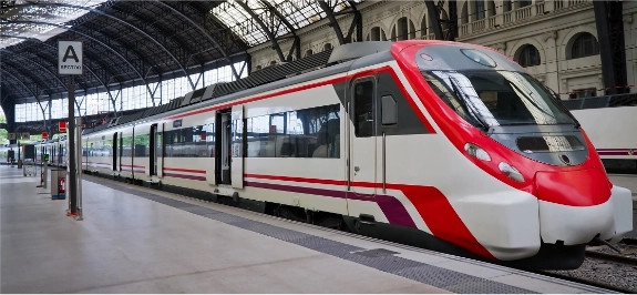 Red and White Train in station